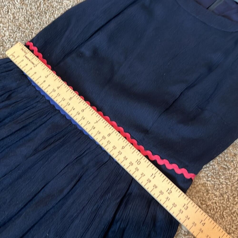Modcloth Women's Size 2 XS Yes‎ to Festive Maxi Dress Navy Gauze RicRac Tiered - Picture 16 of 16